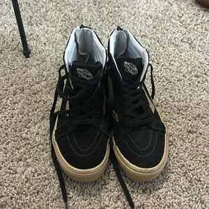 Brand new black and gold high top vans
